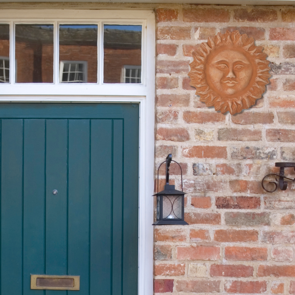 Handcrafted ceramic wall sun for home furnishing and decoration Terracotta Gift Idea
