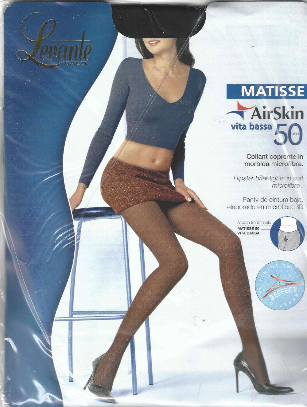 Levante Women's Tights Matisse Airskin 50 denier Low waist stockings