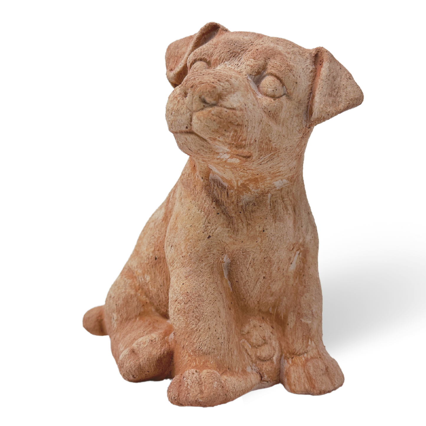 Cane Jack Russell in terracotta artigianale per arredo giardino decorazione unica resistente alle intemperie