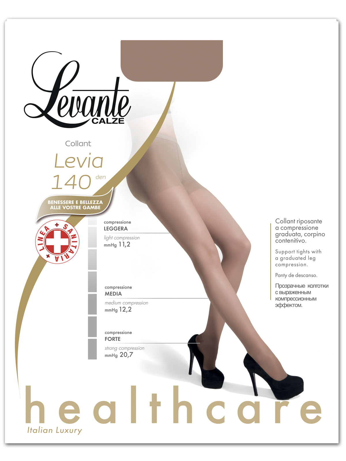 Levante Collant Donna Levia 140 denari Calze riposante antifatica