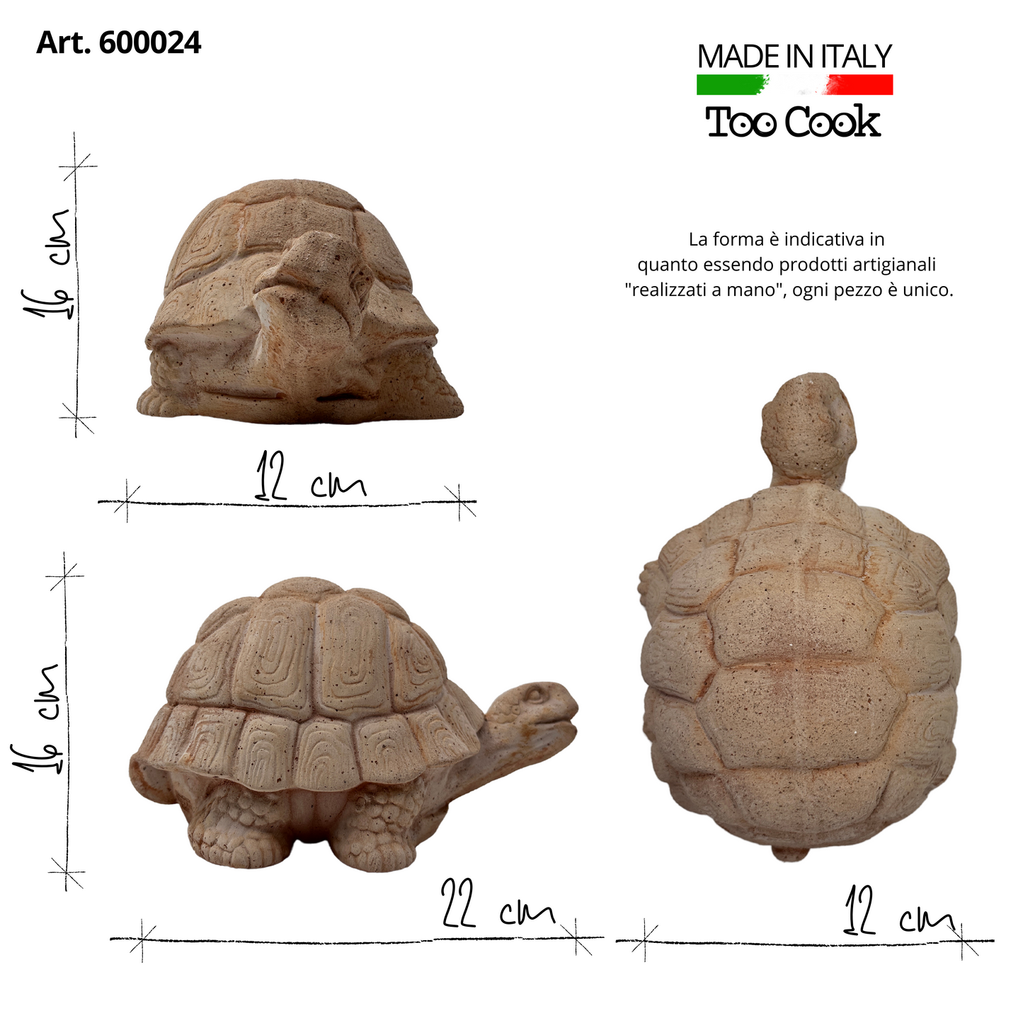 Handcrafted terracotta turtle for garden furniture, unique weatherproof decoration