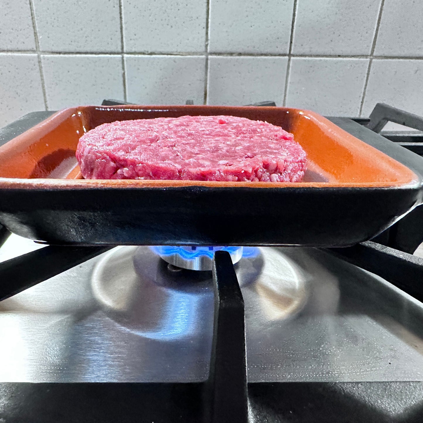 Toocook Grill Me mini square terracotta plate for natural cooking without fat, unique taste without altering the properties of the food