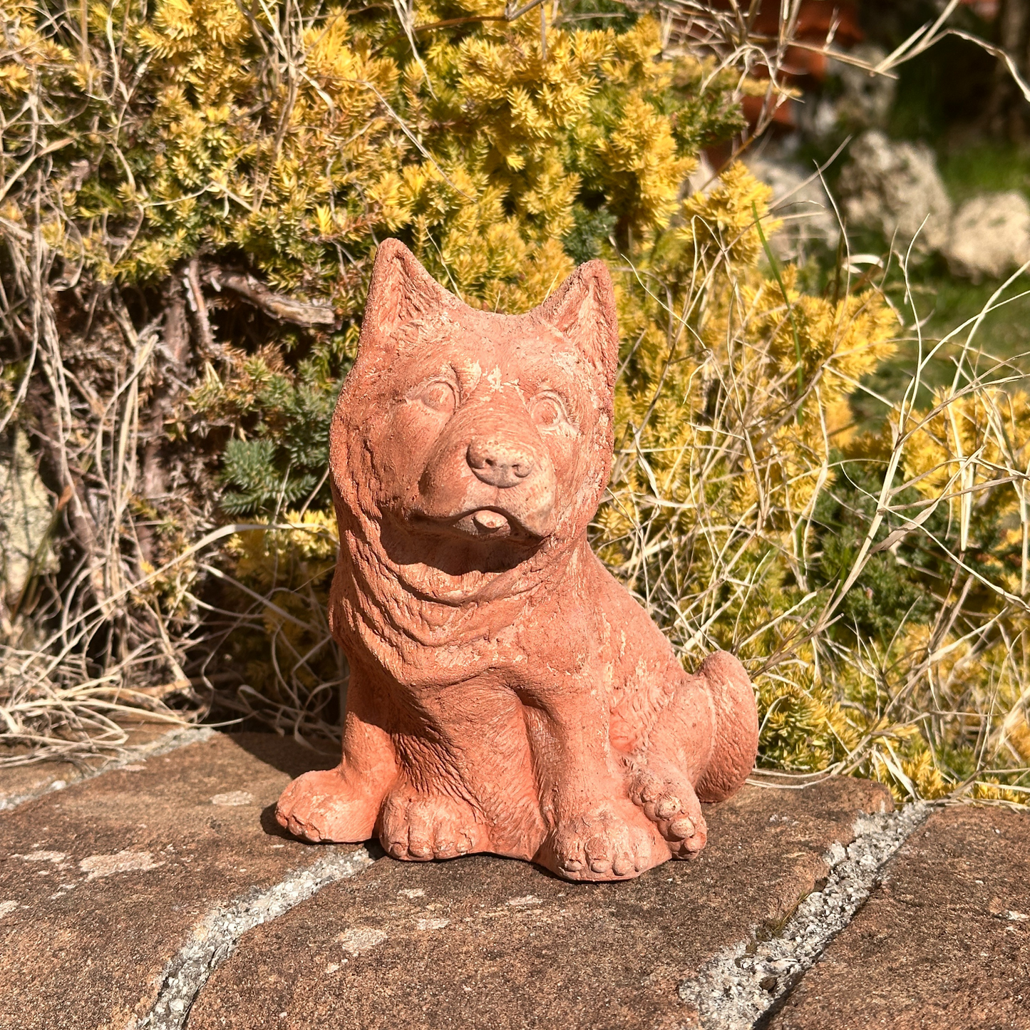 Toocook Cane Pastore Tedesco in terracotta artigianale per arredo giardino decorazione unica resistente alle intemperie