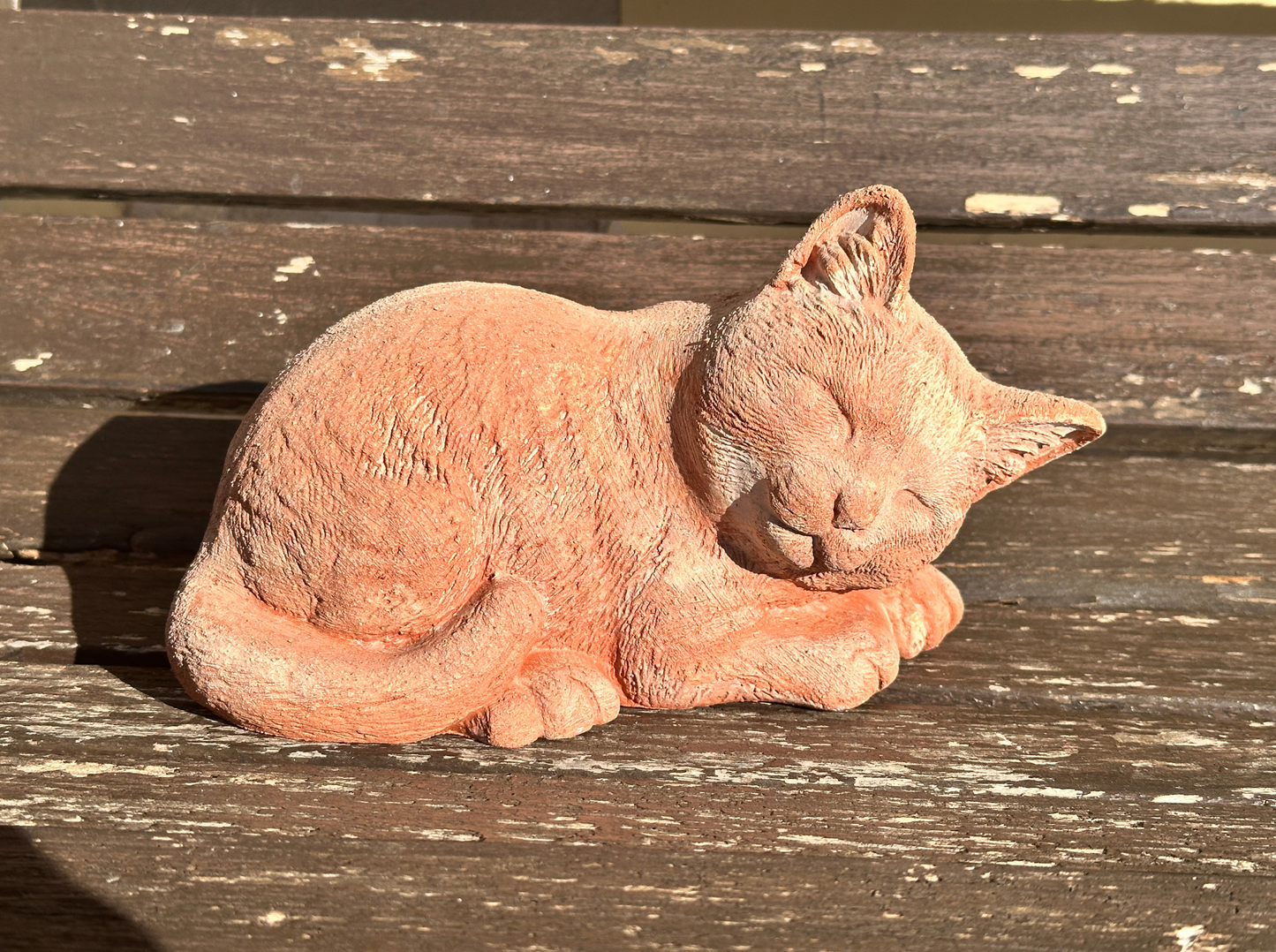 Toocook Gatto in terracotta artigianale per arredo giardino decorazione unica resistente alle intemperie