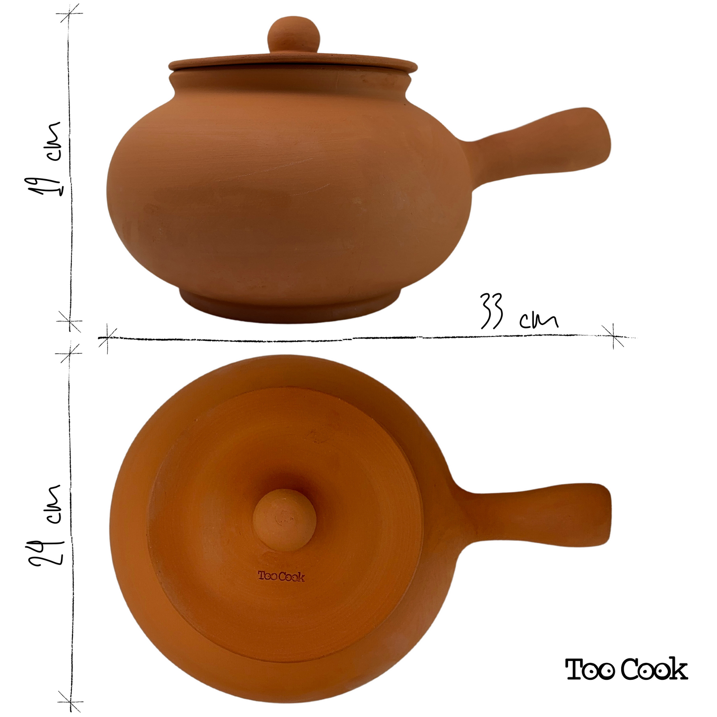 Toocook Cuoci Patate e Castagne in Terracotta Smaltata per Cucina Semplice Naturale No Grassi e senza alterare le proprietà del cibo Made in Italy 100%