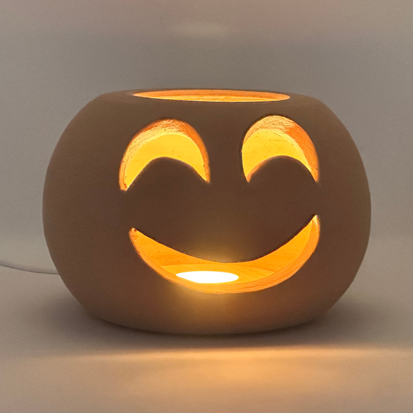 Toocook Lampada Decorativa Emoji Sorriso – Ceramica Artigianale con Base per Luce LED – Diametro 17 cm