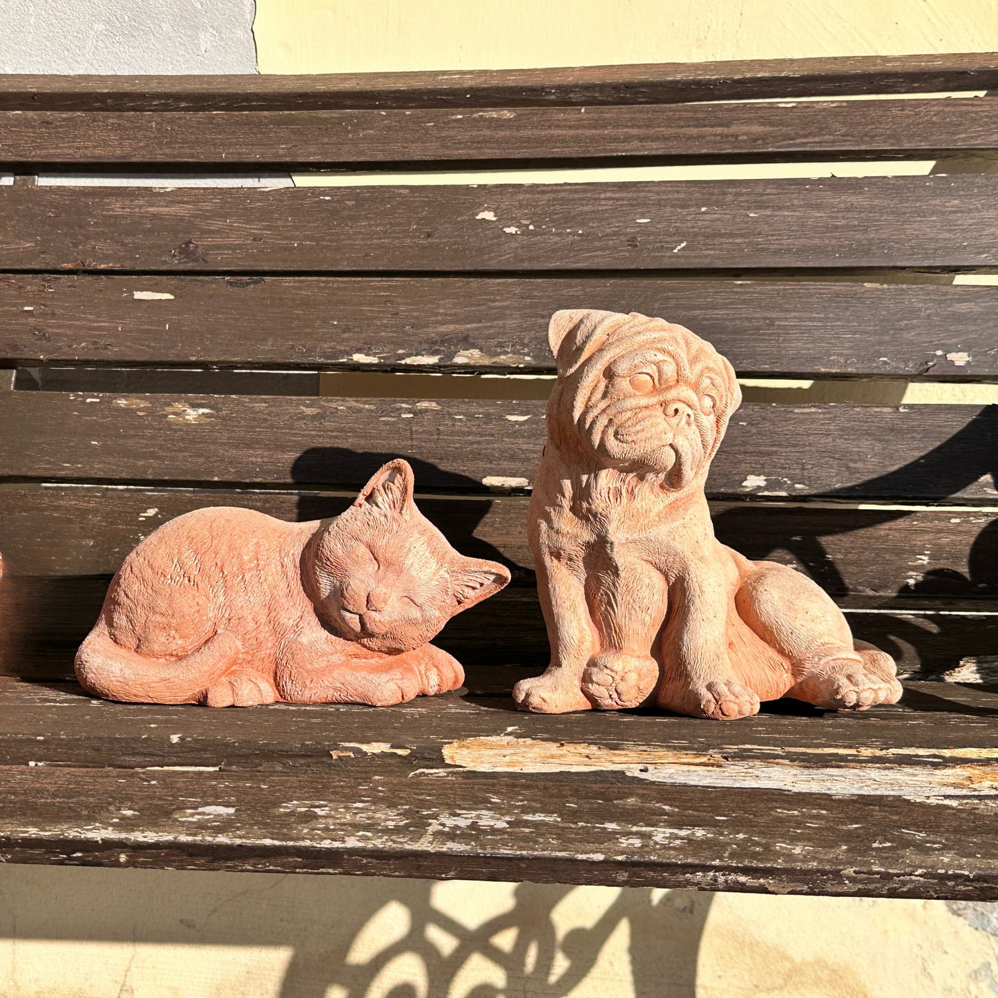 Toocook Gatto in terracotta artigianale per arredo giardino decorazione unica resistente alle intemperie