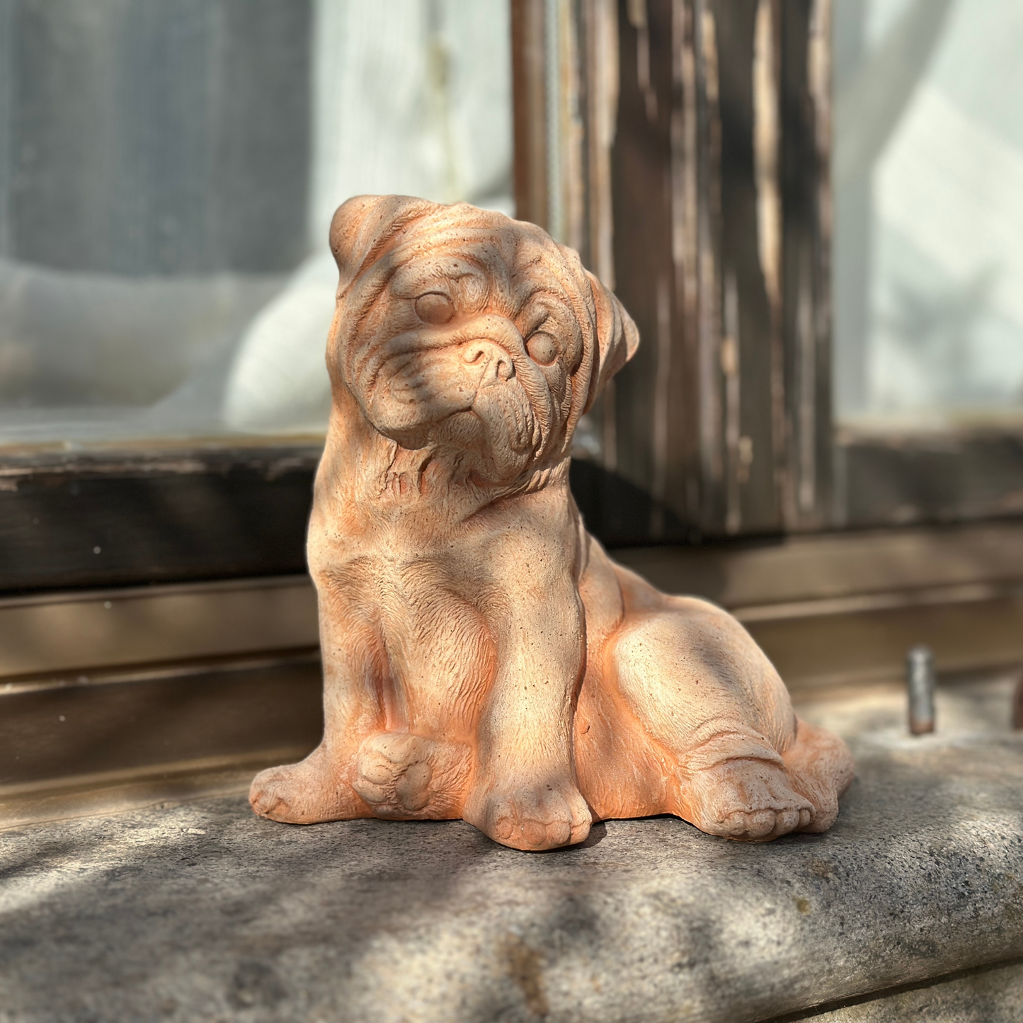 Toocook Cane Bulldog in terracotta artigianale per arredo giardino decorazione unica resistente alle intemperie