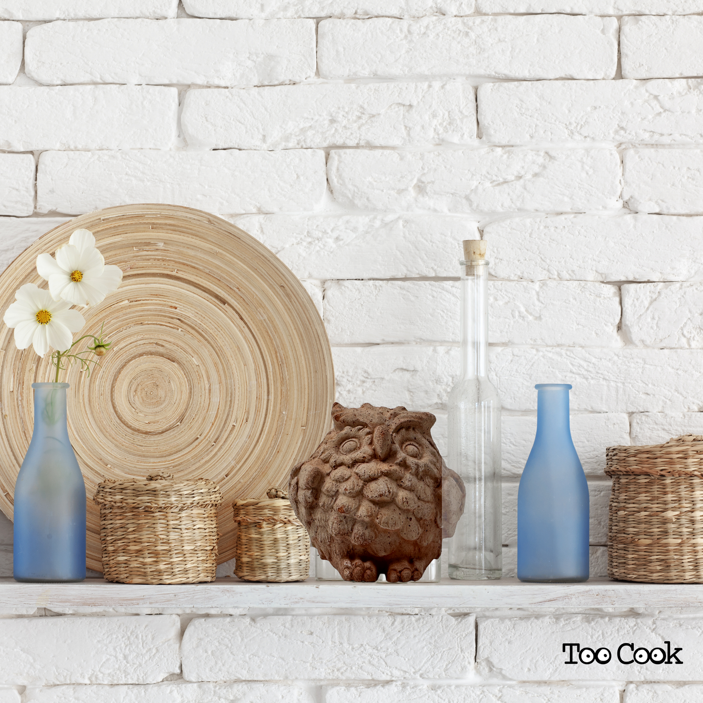 Handcrafted terracotta owl for garden furniture unique weatherproof decoration (9 cm)
