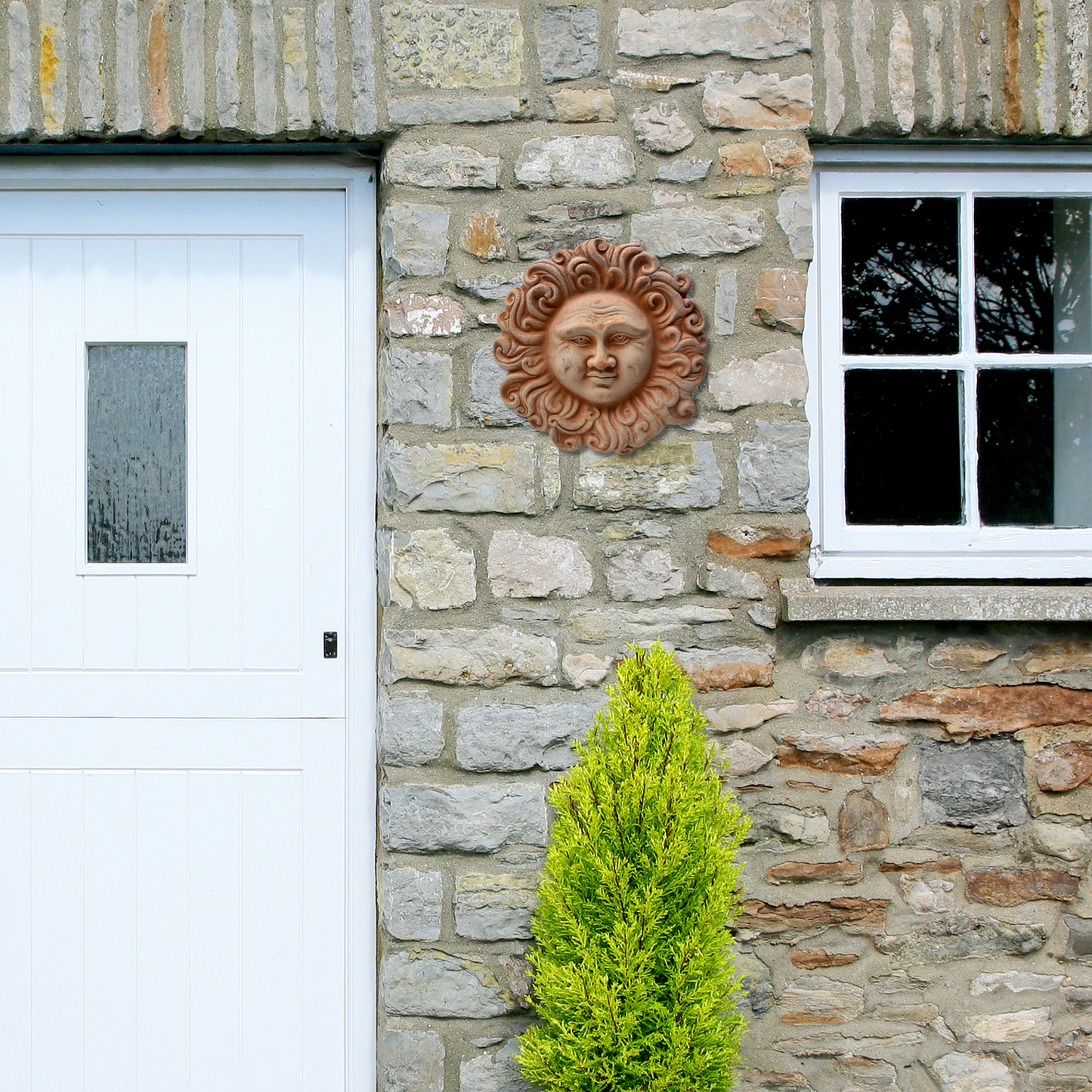 Sun Hedgehog in handcrafted ceramic wall for home furnishing and decoration Terracotta Gift Idea
