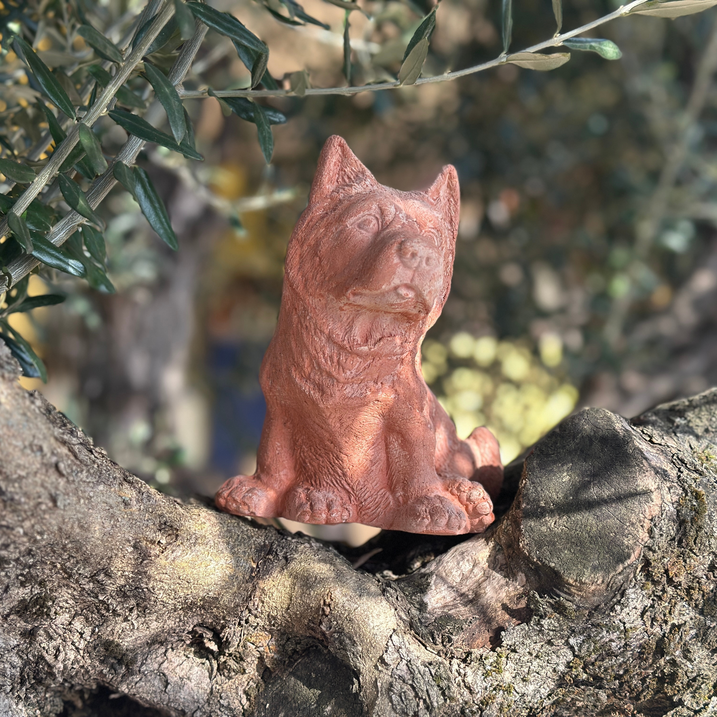 Toocook Cane Pastore Tedesco in terracotta artigianale per arredo giardino decorazione unica resistente alle intemperie