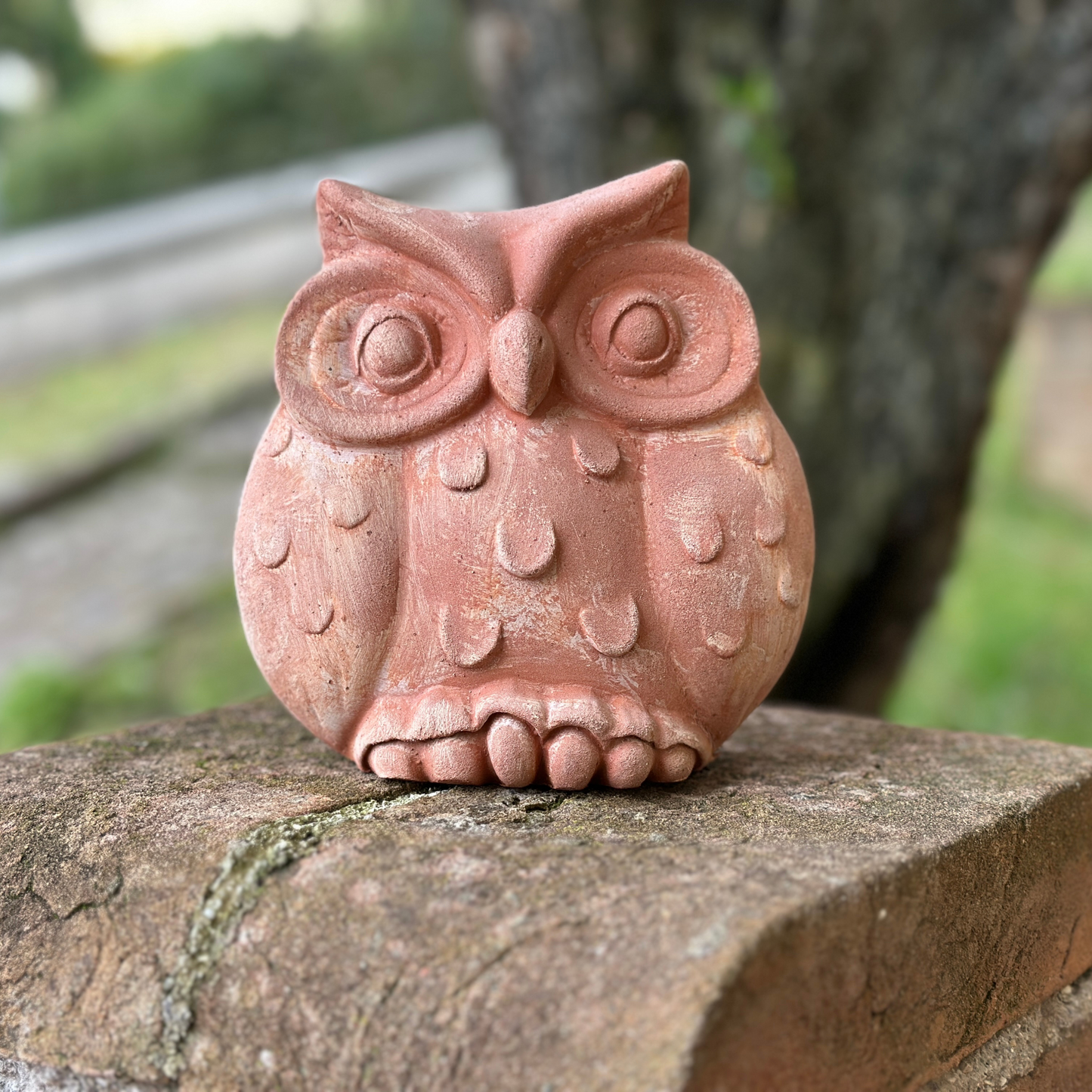 Handcrafted terracotta ball toad for garden furniture and weatherproof home decoration