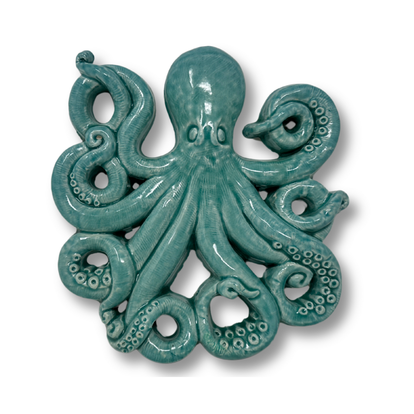 Toocook Glazed Ceramic Octopus for Wall Decoration and Home Furnishings, Handcrafted, Gift Idea Made in Italy