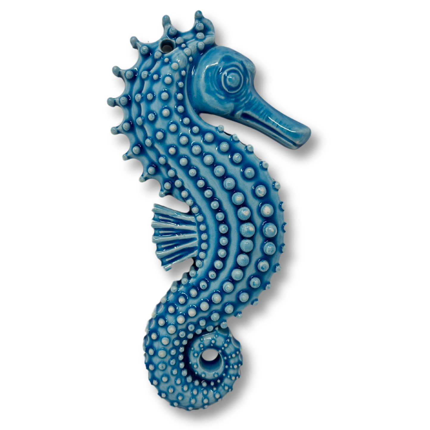 Toocook Seahorse in glazed ceramic for Wall Decoration and Home Furnishings, Handcrafted, Gift Idea Made in Italy