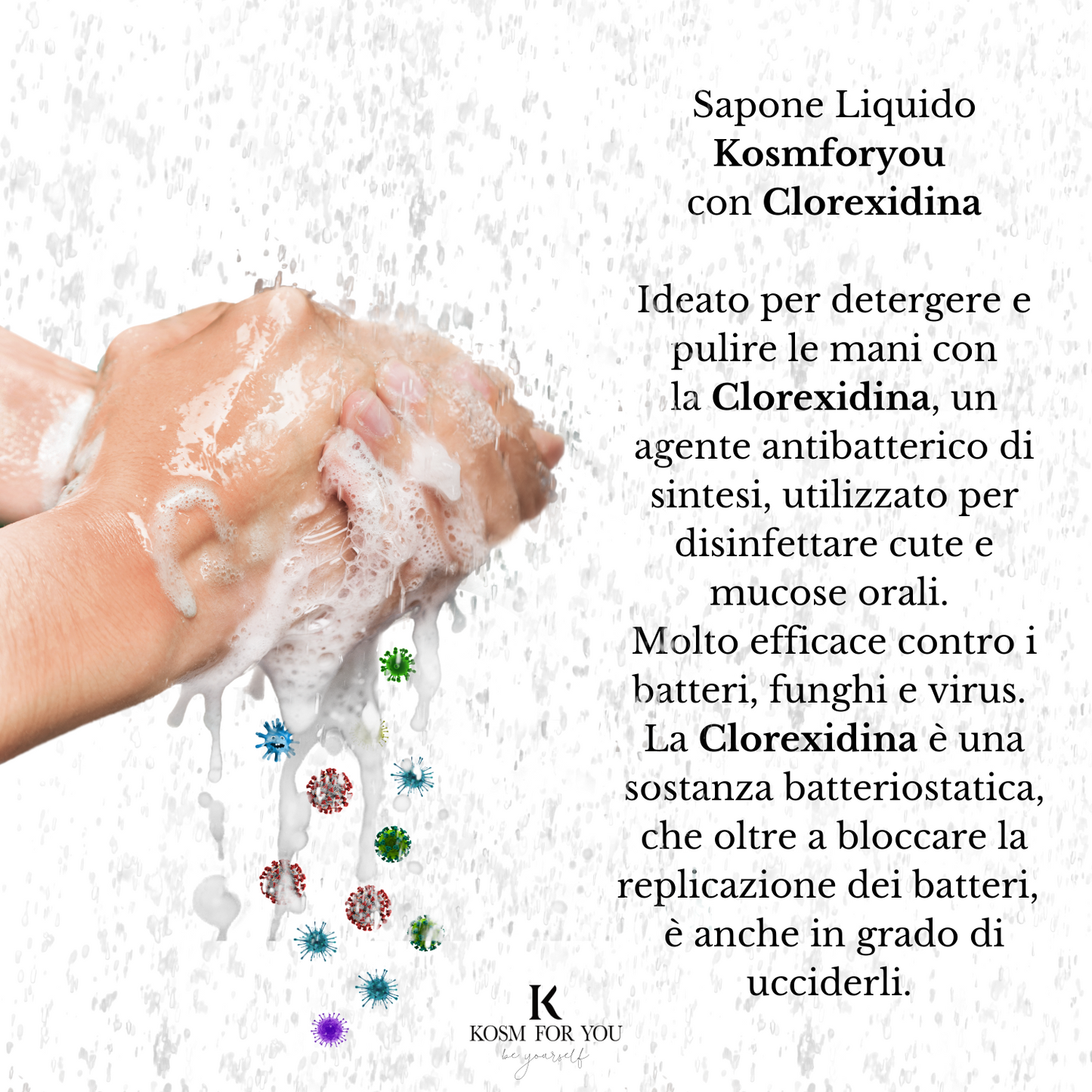 Sapone Liquido Mani con Clorexidina - Pulisce, Deterge e Disinfetta la pelle - Antibatterico