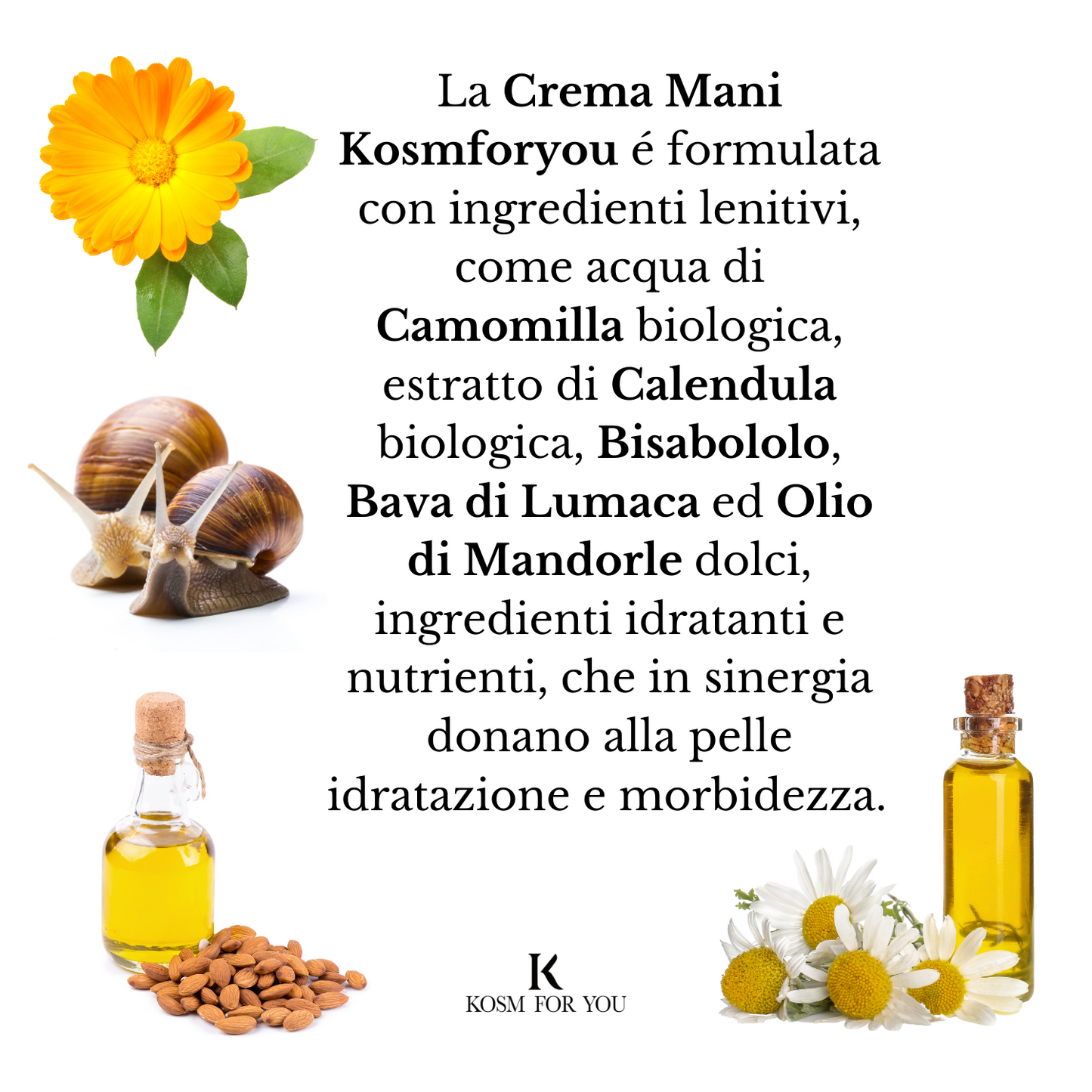 Crema Mani Idratante Nutriente Lenitiva Elasticizzante per pelle Secca, Screpolata e Sensibile. Ingredienti Biologici