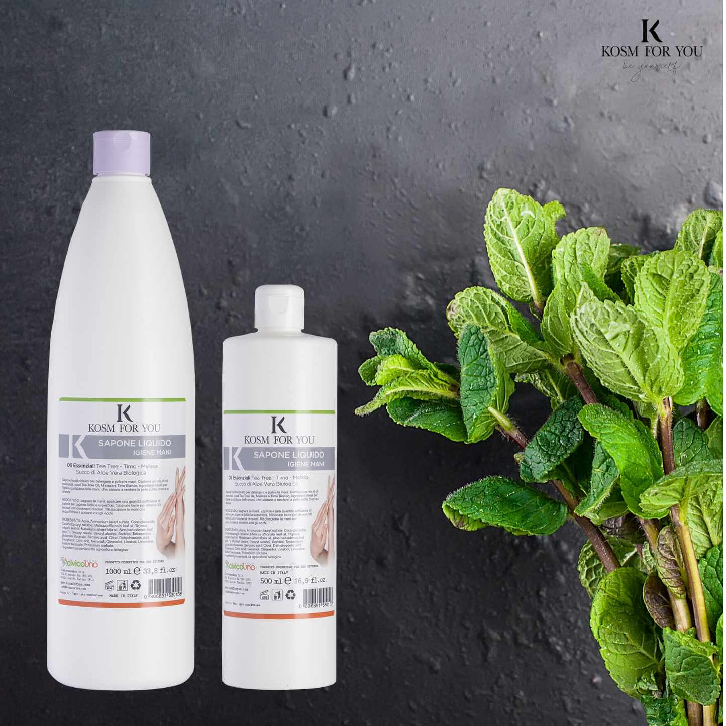 Liquid Hand Soap with Essential Oils, Tea Tree and Organic Aloe Vera - Cleans and Moisturizes the skin