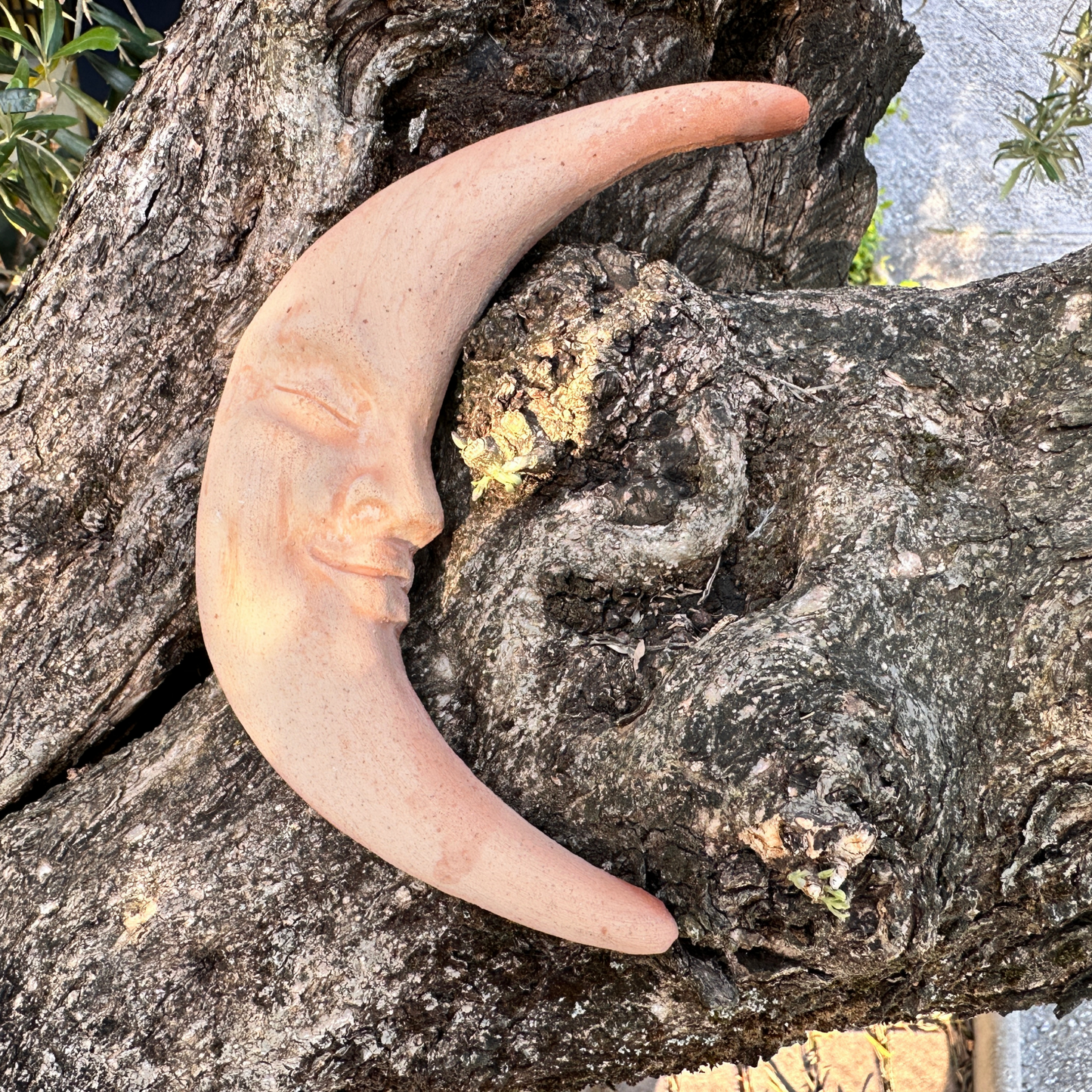Toocook Wall moon in handcrafted terracotta for home furnishing and decoration Weatherproof 30 cm