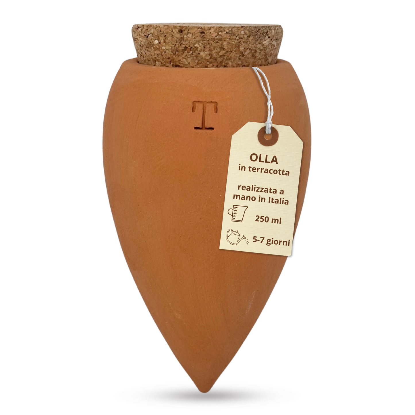 Toocook Artisan Terracotta Olla for Ecological and Natural Automatic Watering for Indoor and Outdoor Plants with autonomy of approximately 7 days - Handmade - 250 ml