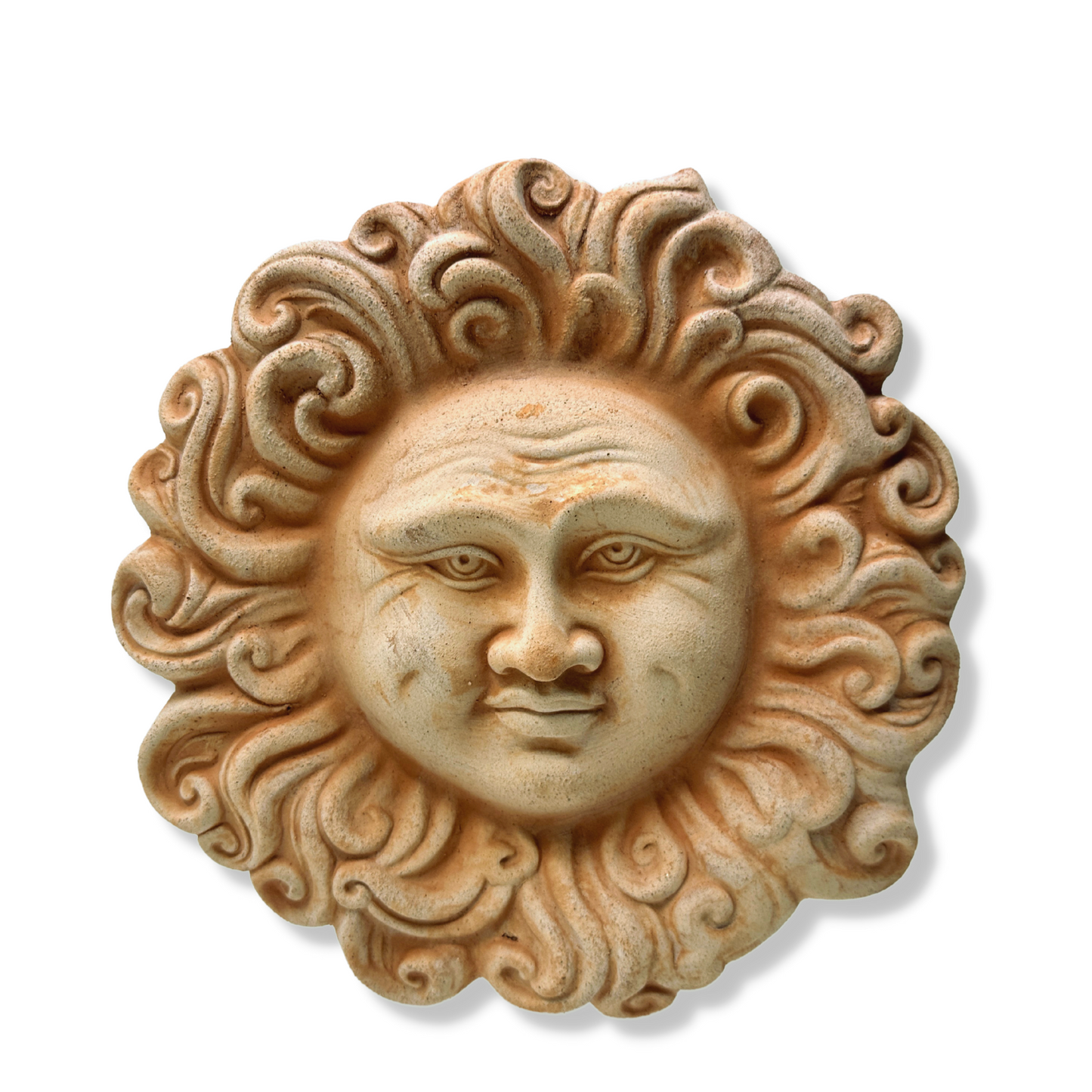 Sun Hedgehog in handcrafted ceramic wall for home furnishing and decoration Terracotta Gift Idea