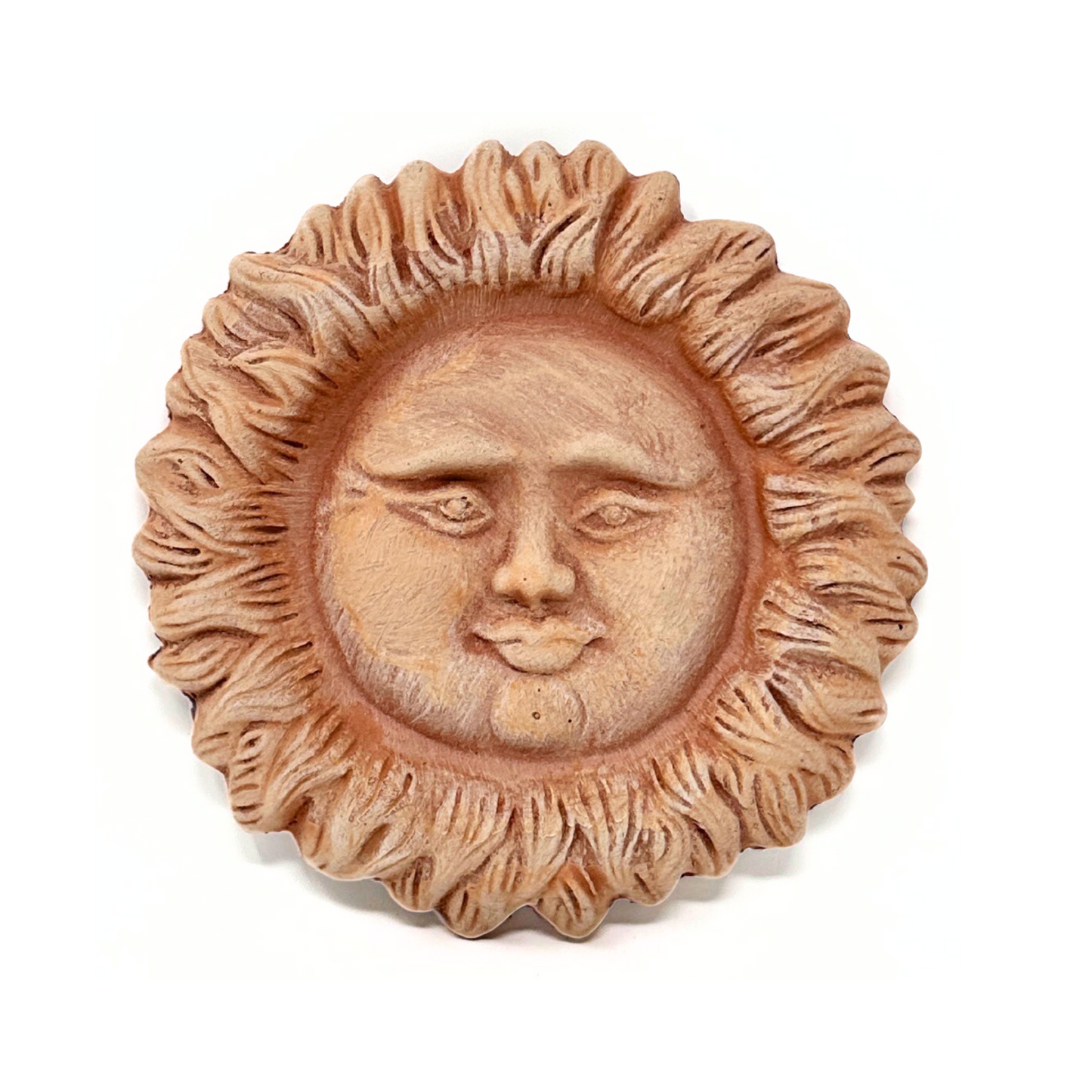 Sole in ceramica artigianale da parete per arredo e decorazione casa Terracotta Idea Regalo - 15 cm