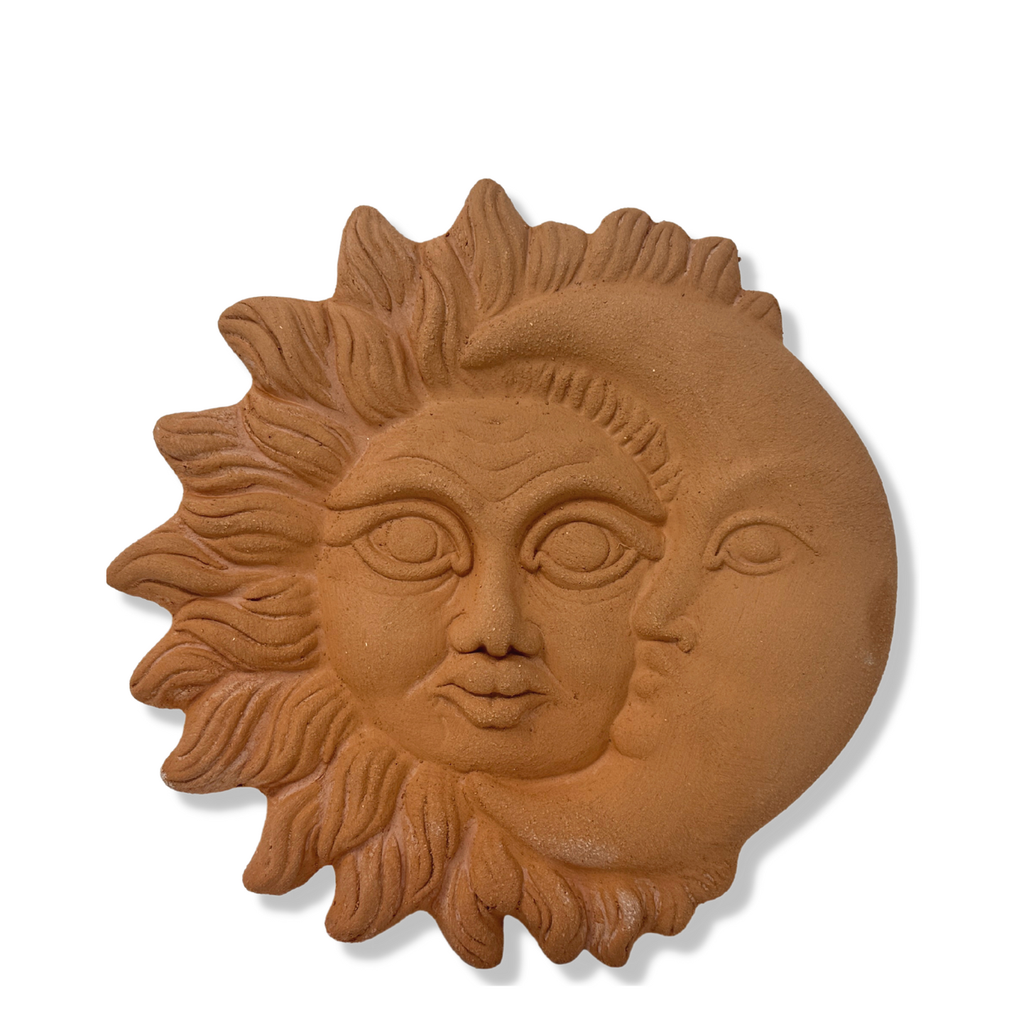 Sole e Luna in ceramica artigianale da parete per arredo e decorazione casa Terracotta Idea Regalo