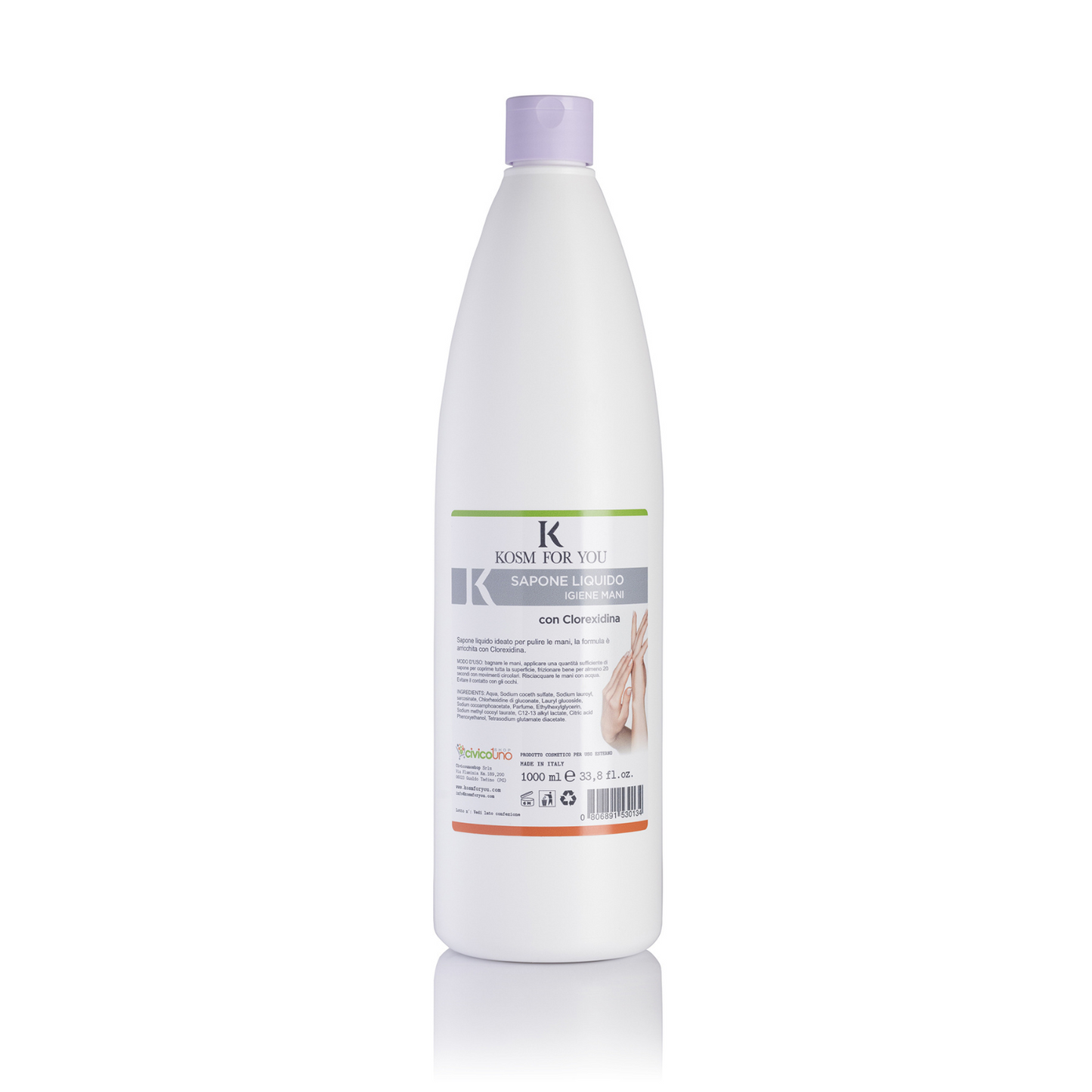 Sapone Liquido Mani con Clorexidina - Pulisce, Deterge e Disinfetta la pelle - Antibatterico