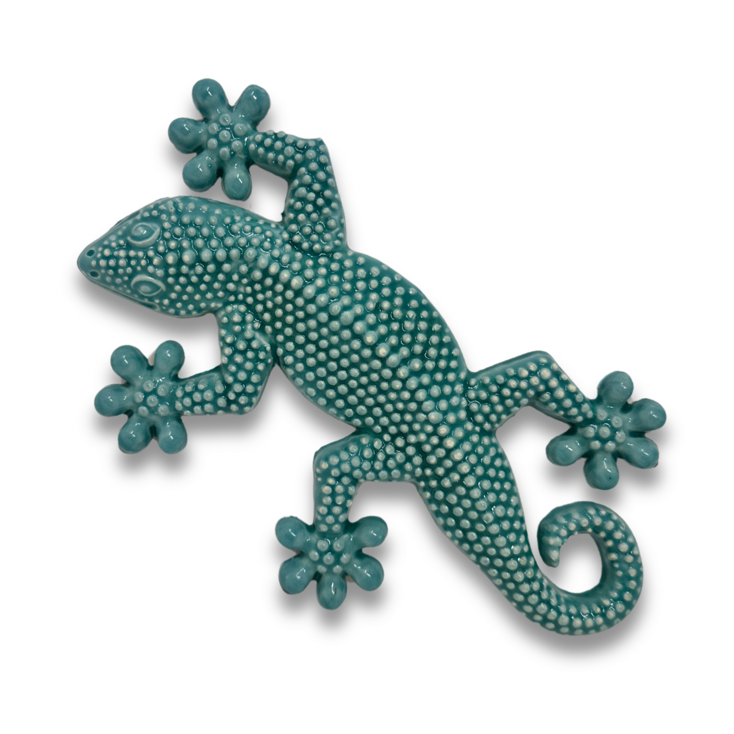 Toocook Gecko in glazed ceramic Wall Decoration and Home Furnishings, Handcrafted, Gift Idea Made in Italy