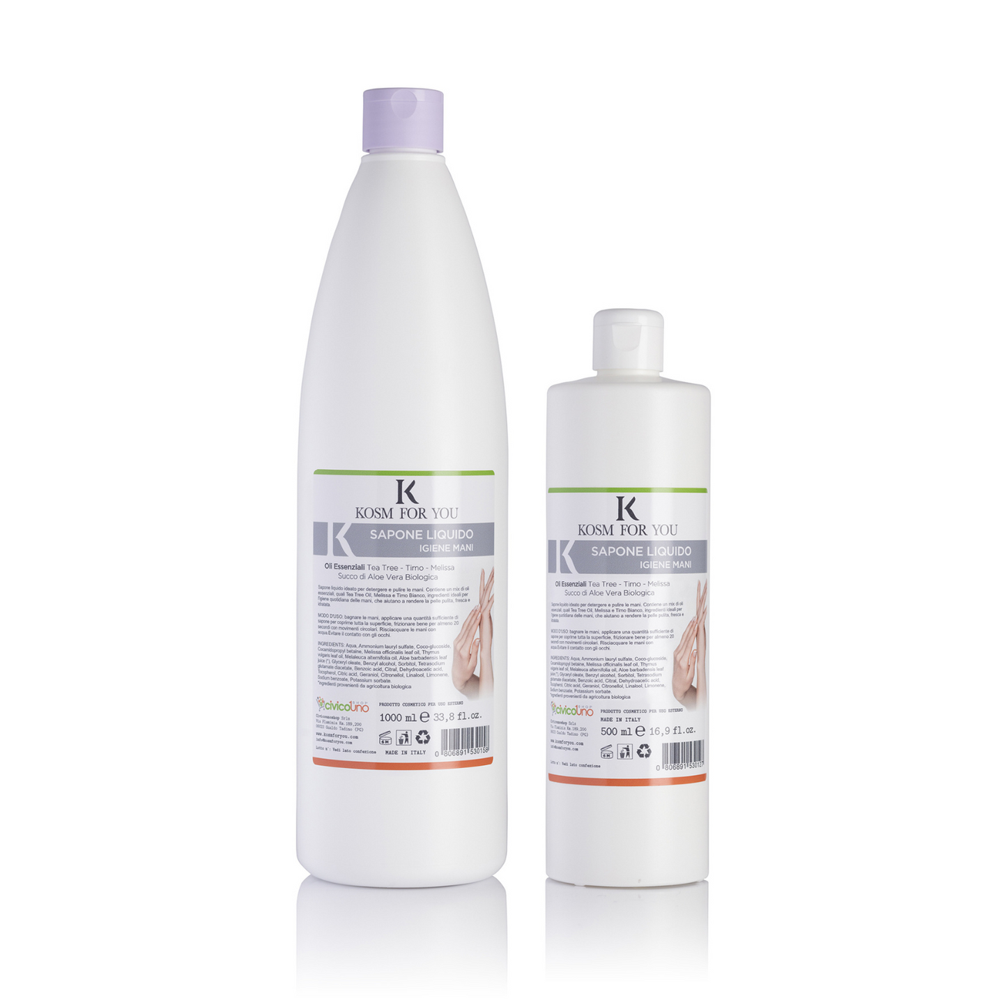 Liquid Hand Soap with Essential Oils, Tea Tree and Organic Aloe Vera - Cleans and Moisturizes the skin