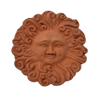 Sole in ceramica artigianale da parete per arredo e decorazione casa Terracotta Idea Regalo - 15 cm