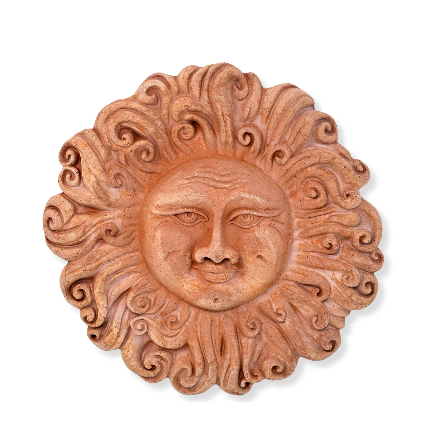 Sole Ricci in ceramica artigianale da parete per arredo e decorazione casa Terracotta Idea Regalo -  34 cm