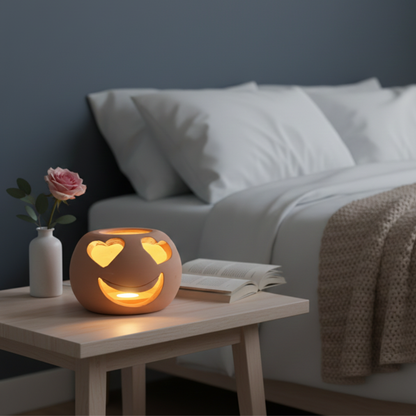 Toocook Lampada Decorativa Emoji Love – Ceramica Artigianale con Base per Luce LED – Diametro 17 cm