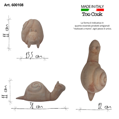 Lumaca in terracotta artigianale per arredo giardino decorazione unica resistente alle intemperie