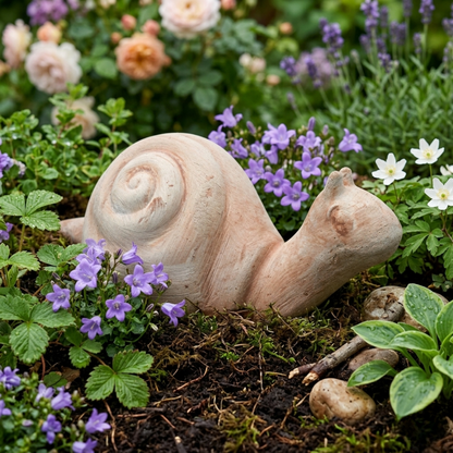 Lumaca in terracotta artigianale per arredo giardino decorazione unica resistente alle intemperie