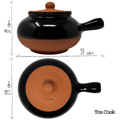 Toocook Potato and Chestnut Cooker in Natural/Brown Terracotta for Simple Natural Cooking No Fat and without altering the properties of the food 100% Made in Italy