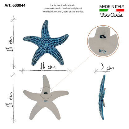 Toocook Starfish in glazed ceramic Wall Decoration and Home Furnishings, Handcrafted, Gift Idea Made in Italy