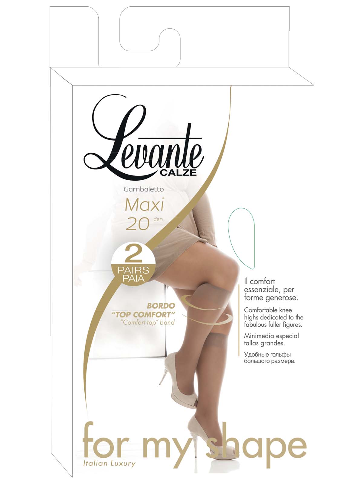 Levante Collant Donna Maxi 20 Denari Calza Gambaletto Calze Taglie conformate