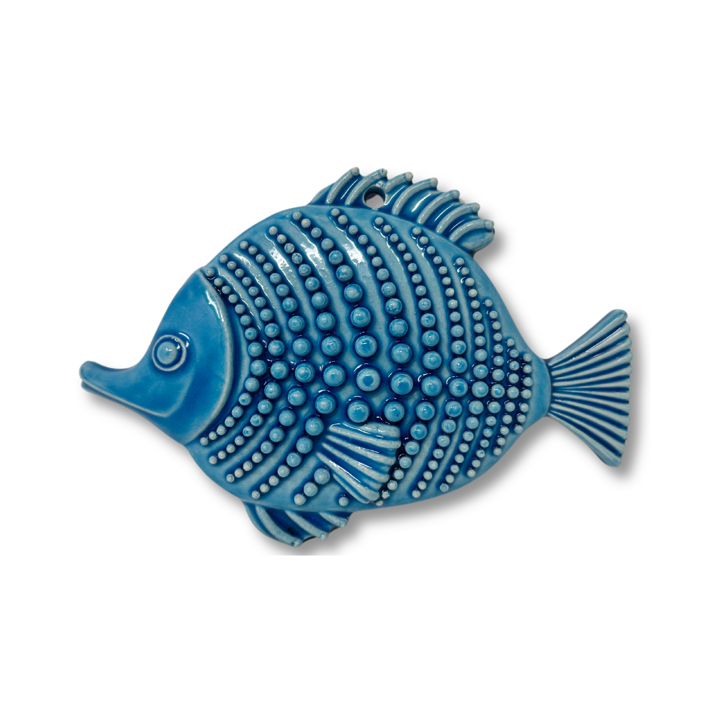 Toocook Glazed Ceramic Fish Wall Decoration and Home Furnishings, Handcrafted, Gift Idea Made in Italy