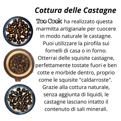 Toocook Cuoci Patate e Castagne in Terracotta Smaltata Blu per Cucina Semplice Naturale No Grassi e senza alterare le proprietà del cibo Made in Italy 100%