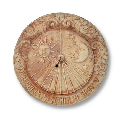 Toocook Meridiana solare Astri in terracotta da parete per esterno resistente alle intemperie 44x44x4 cm Orologio Vintage Made in Italy