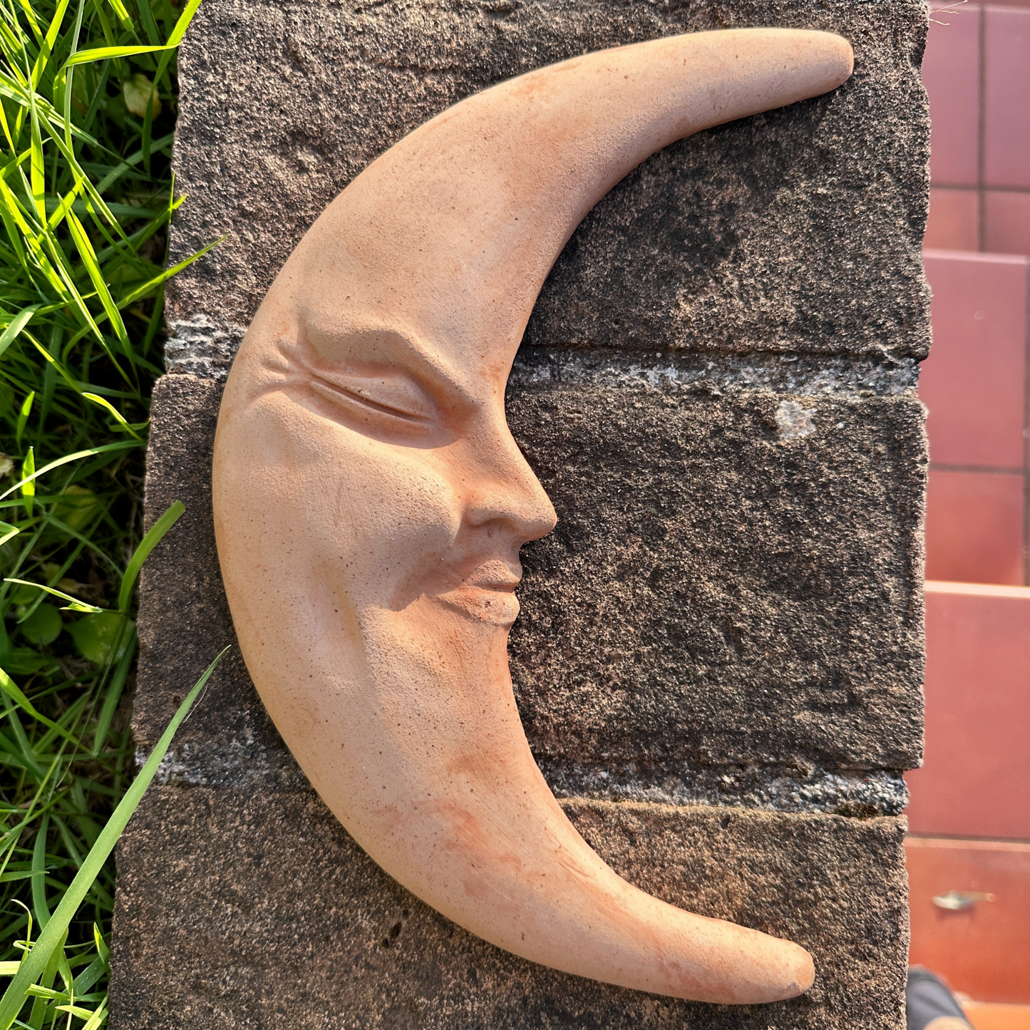 Toocook Luna da muro in terracotta artigianale per arredo e decorazione casa Resistente alle intemperie 30 cm