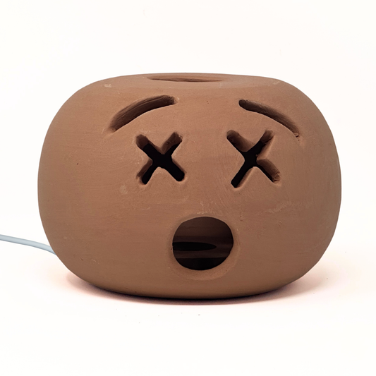 Toocook Lampada Decorativa Emoji Ics – Ceramica Artigianale con Base per Luce LED – Diametro 17 cm