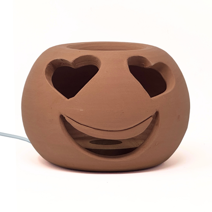 Toocook Lampada Decorativa Emoji Love – Ceramica Artigianale con Base per Luce LED – Diametro 17 cm