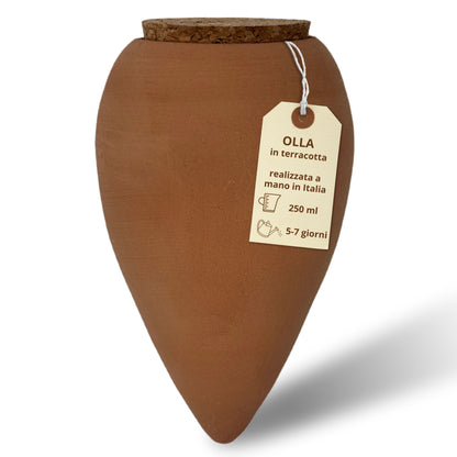 Toocook Olla in Terracotta Artigianale per irrigazione Automatica Ecologica e Naturale per Piante da Interno ed Esterno con autonomia di Circa 7 Giorni - Realizzata a Mano - 250 ml