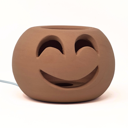 Toocook Lampada Decorativa Emoji Sorriso – Ceramica Artigianale con Base per Luce LED – Diametro 17 cm