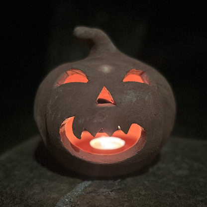 Toocook Zucca di Halloween decorativa in terracotta Made in Italy – Lanterna artigianale per interni ed esterni (Felice)