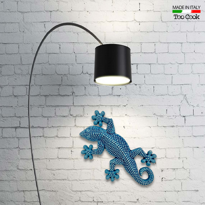 Toocook Gecko in glazed ceramic Wall Decoration and Home Furnishings, Handcrafted, Gift Idea Made in Italy