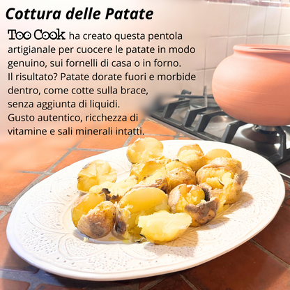 Toocook Cook Potatoes and Chestnuts in Terracotta Simple Natural Cooking No Fat and without altering the properties of the food 100% Made in Italy
